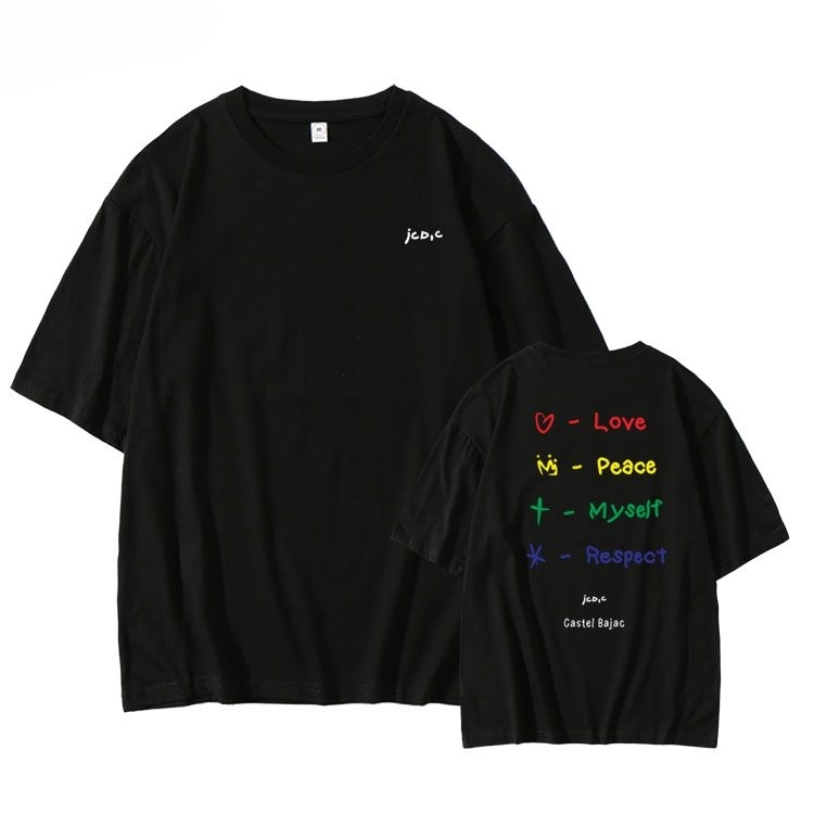 JIN T-SHIRT 100% COTTON  (white and black)